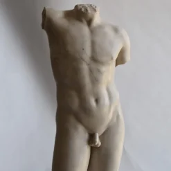 Scultura Torso Maschile Eleusi in Marmo Bianco di Carrara
