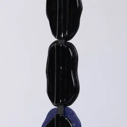 Scultura Turtle Shell Totem in vetro di Murano metallizzato oro, blu e oro rosso