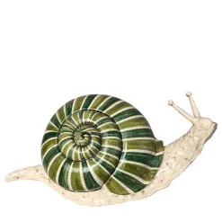 Scultura zoomorfa verde medio e verde chiaro Lumaca