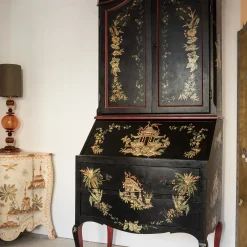 Secretaire Doge Nero con Mobile Chinoiserie