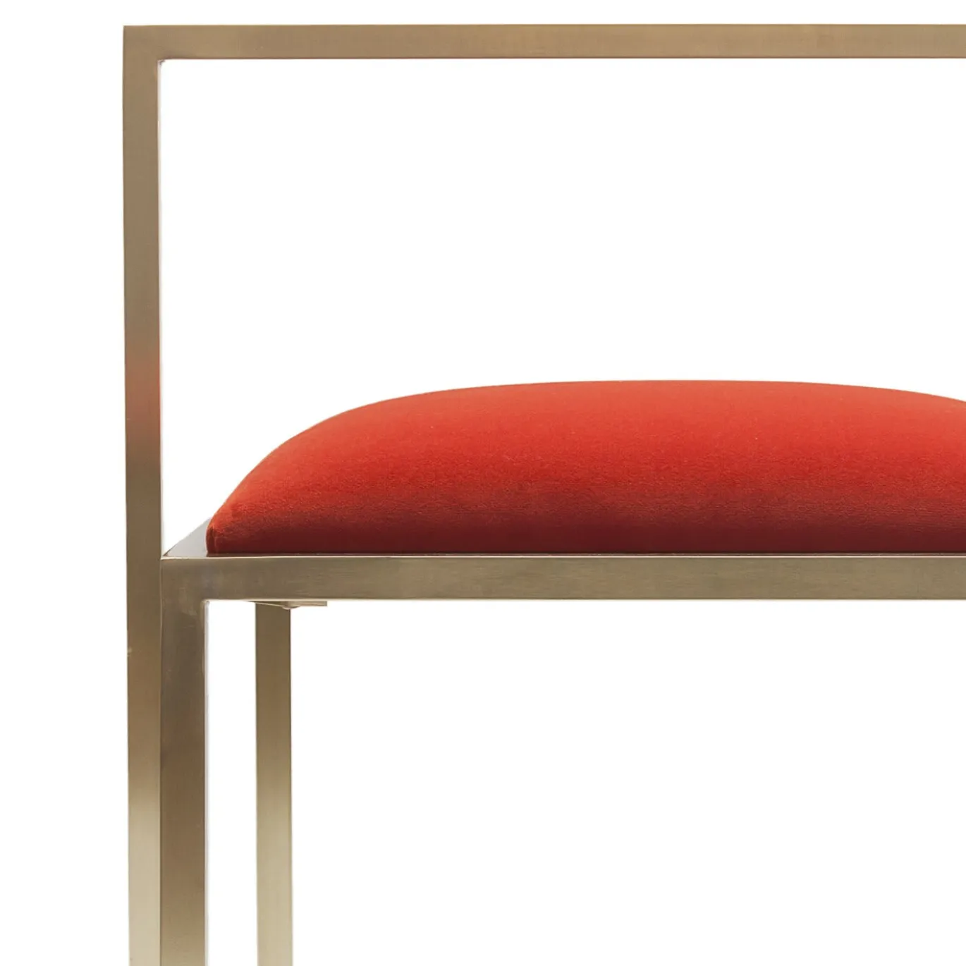 Sedia a clip in ottone rosso corallo