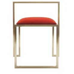 Sedia a clip in ottone rosso corallo
