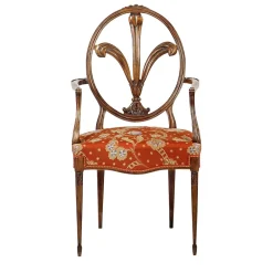 Sedia a cuscino rosso in stile Hepplewhite #2