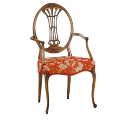 Sedia a cuscino rosso stile Hepplewhite n. 1