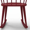 Sedia a dondolo W.604 in viola prugna con schienale alto
