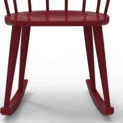 Sedia a dondolo W.604 in viola prugna con schienale alto
