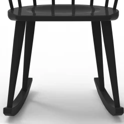 Sedia a dondolo W.604 nera con schienale alto