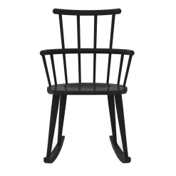 Sedia a dondolo W.604 nera con schienale alto