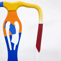 Sedia Alchimie in legno e pelle dipinta a mano #1