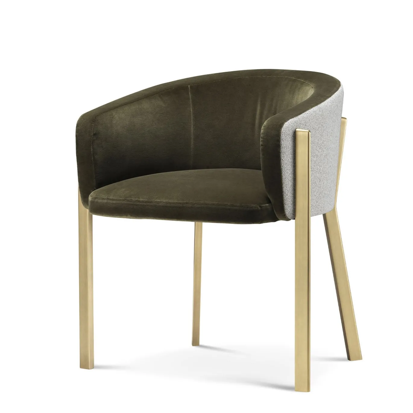 Sedia Arch Mousse in velluto e ottone di Richard Hutten