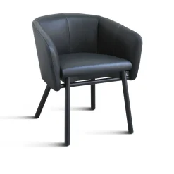Sedia Balù in pelle nera di Emilio Nanni