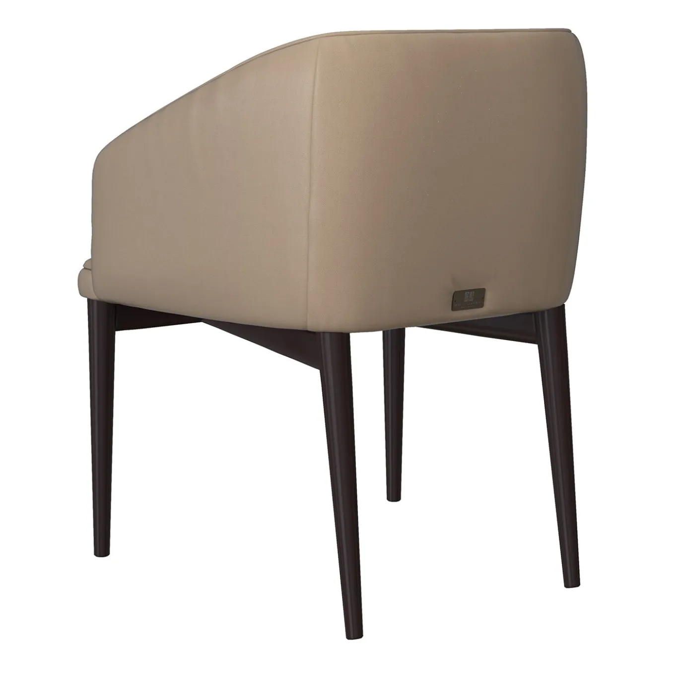 Sedia B1 in pelle beige e legno wengè