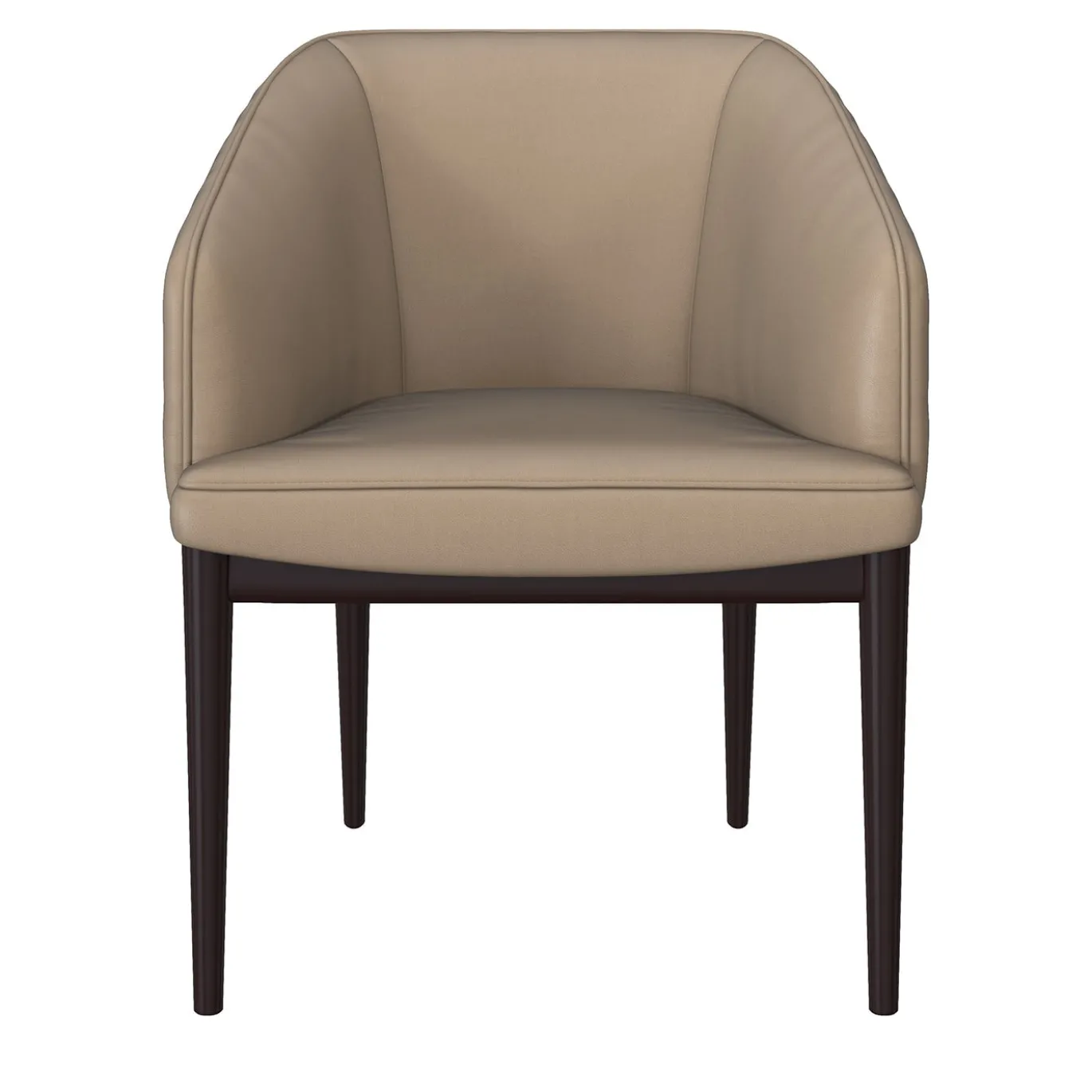 Sedia B1 in pelle beige e legno wengè