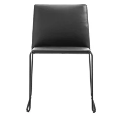 Sedia Bizzy in Pelle Nera