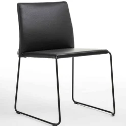 Sedia Bizzy in Pelle Nera