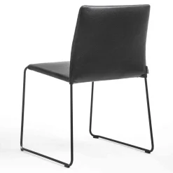Sedia Bizzy in Pelle Nera