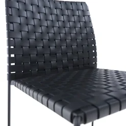 Sedia Bizzy nera intrecciata
