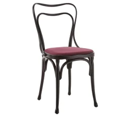 Sedia Caf� Museum Nera con Cuscino di Adolf Loos