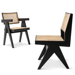 Sedia Capitol Complex, Hommage à Pierre Jeanneret, legno di quercia nera