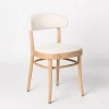 Sedia con schienale piccolo Kipferl in tessuto bianco