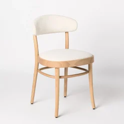 Sedia con schienale piccolo Kipferl in tessuto bianco
