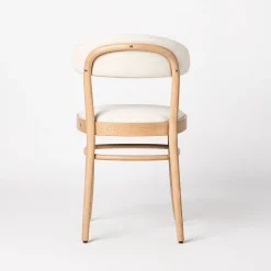 Sedia con schienale piccolo Kipferl in tessuto bianco