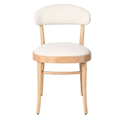 Sedia con schienale piccolo Kipferl in tessuto bianco