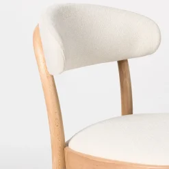 Sedia con schienale piccolo Kipferl in tessuto bianco