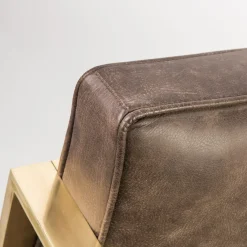 Sedia Corners in pelle marrone