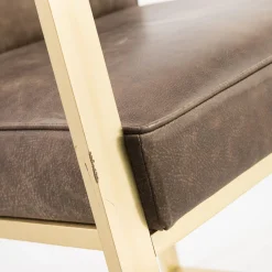 Sedia Corners in pelle marrone