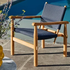 Sedia da Esterno Blu Doron Hotel by Charlotte Perriand