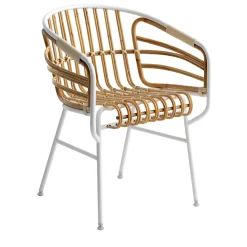 Sedia da esterno Raphia in alluminio bianco di Lucidipevere