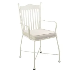 Sedia da esterno Toni in acciaio bianco
