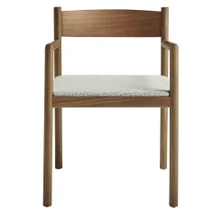 Sedia Dalston in Bouclé Nuvola e Noce Canaletto