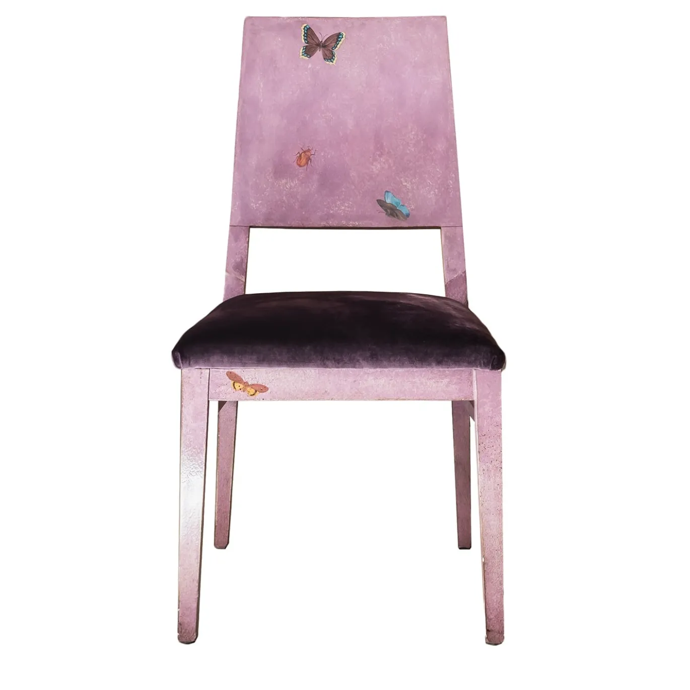 Sedia da pranzo Cremona Violet Indigo con farfalle