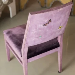 Sedia da pranzo Cremona Violet Indigo con farfalle