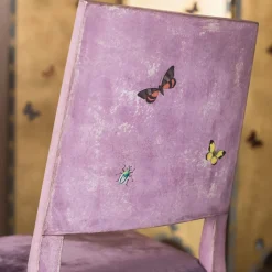 Sedia da pranzo Cremona Violet Indigo con farfalle