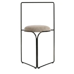 Sedia da pranzo Flow in metallo con finitura Ultrablack