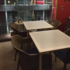 Sedia da pranzo in paglia di Vienna e noce canaletto nero