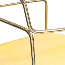 Sedia da pranzo Seidecimi con schienale e braccioli rimovibili in velluto giallo