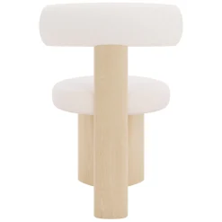 Sedia da pranzo Torii in Bouclè e legno