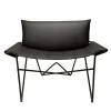 Sedia da salotto Caterina in pelle nera