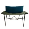 Sedia da salotto Caterina in velluto blu e verde