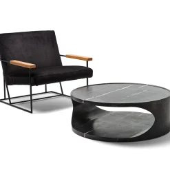 Sedia da salotto Gotham Black di Federico Carandini