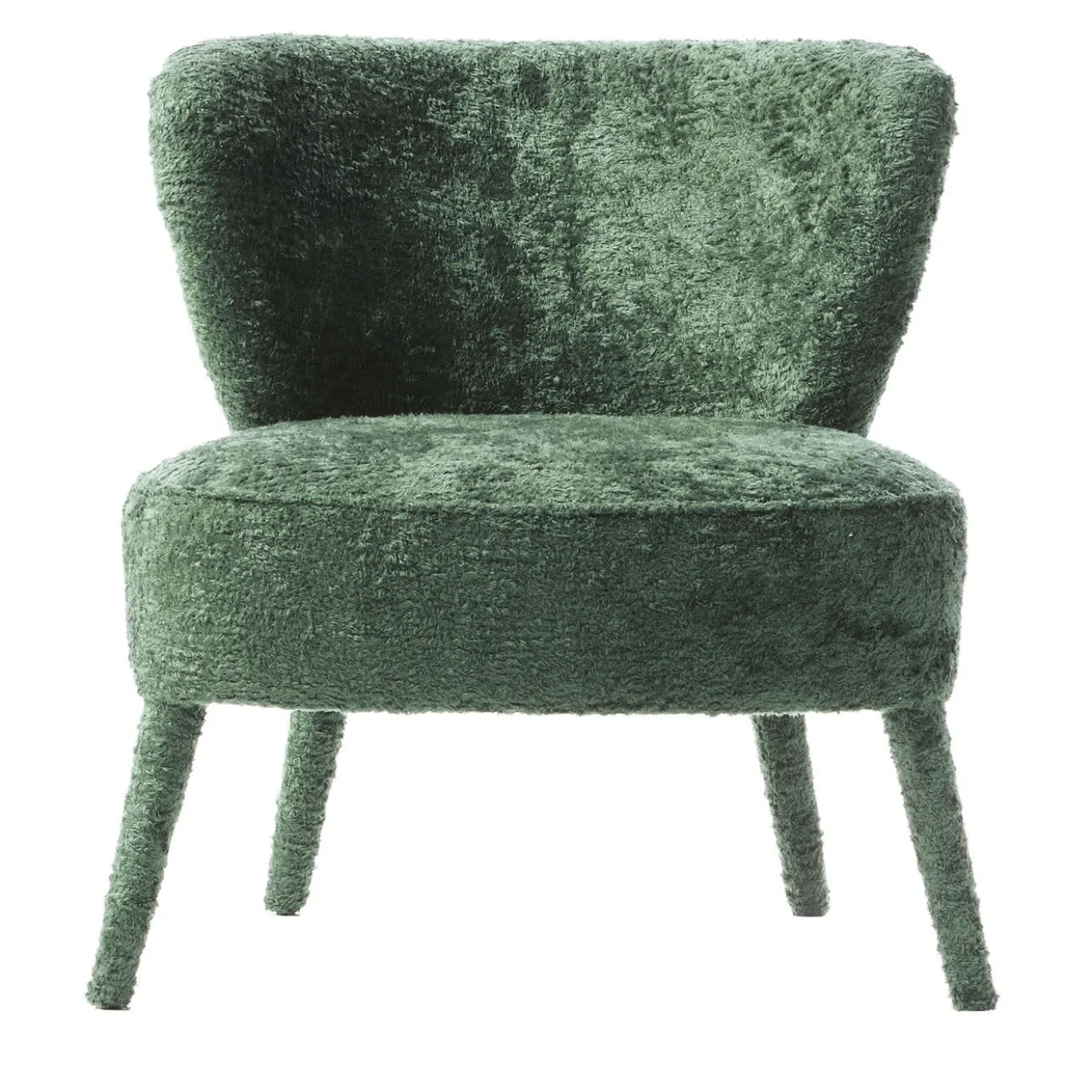 Sedia da salotto imbottita verde "Cloe