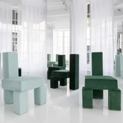 Sedia da salotto in mohair Pierre Frey verde Licitra