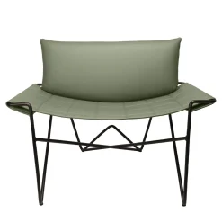 Sedia da salotto in pelle verde Caterina