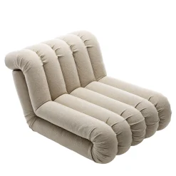 Sedia da salotto Periscopio in tessuto beige scanalato di Studiopepe