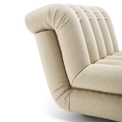 Sedia da salotto Periscopio in tessuto beige scanalato di Studiopepe