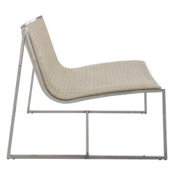 Sedia da salotto Samoa Off-White & Chrome di Giuseppe Bavuso